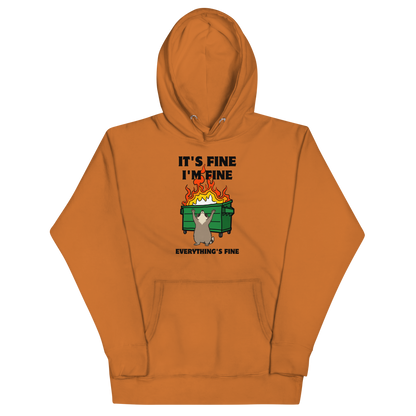 Funny Dumpster Fire Raccoon premium graphic hoodie in adobe by Boozy Fox