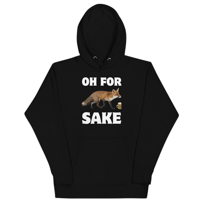 Funny Oh For Fox Sake premium graphic hoodie in black by Boozy Fox