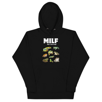 Funny Man I Love Frogs premium graphic hoodie in black by Boozy Fox