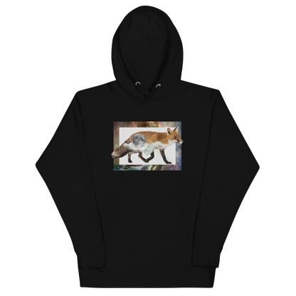 Funny Space Fox premium graphic hoodie in black by Boozy Fox