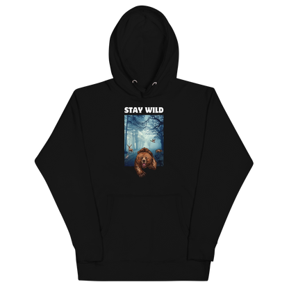 Funny Stay Wild Bear premium graphic hoodie in black by Boozy Fox