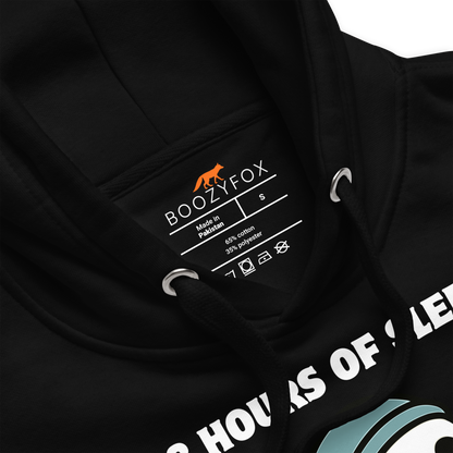 Product details of a Funny 8 hours of sleep? In this economy?! Coffee premium graphic hoodie in black by Boozy Fox