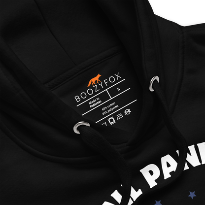 Product details of a Funny All Panic No Disco Raccoon Disco Ball premium graphic hoodie in black by Boozy Fox