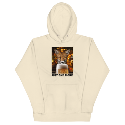 Funny Just One More Fox premium graphic hoodie in bone white by Boozy Fox