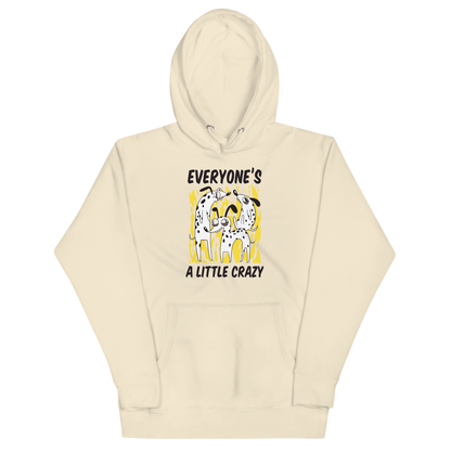 Funny Everyone's A Little Crazy dog premium graphic hoodie in bone white by Boozy Fox