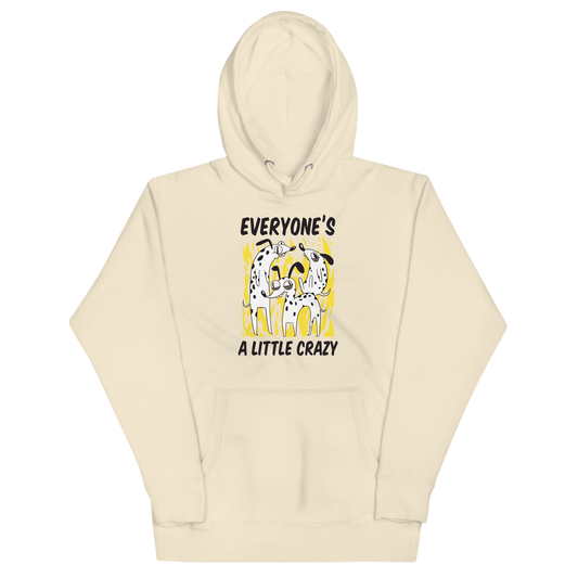 Funny Everyone's A Little Crazy dog premium graphic hoodie in bone white by Boozy Fox
