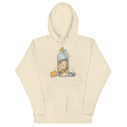 Funny Purrscription: Anti-depressants Cat premium graphic hoodie in bone white by Boozy Fox