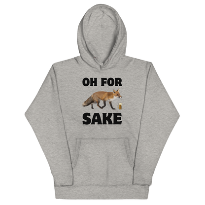 Funny Oh For Fox Sake premium graphic hoodie in carbon grey by Boozy Fox