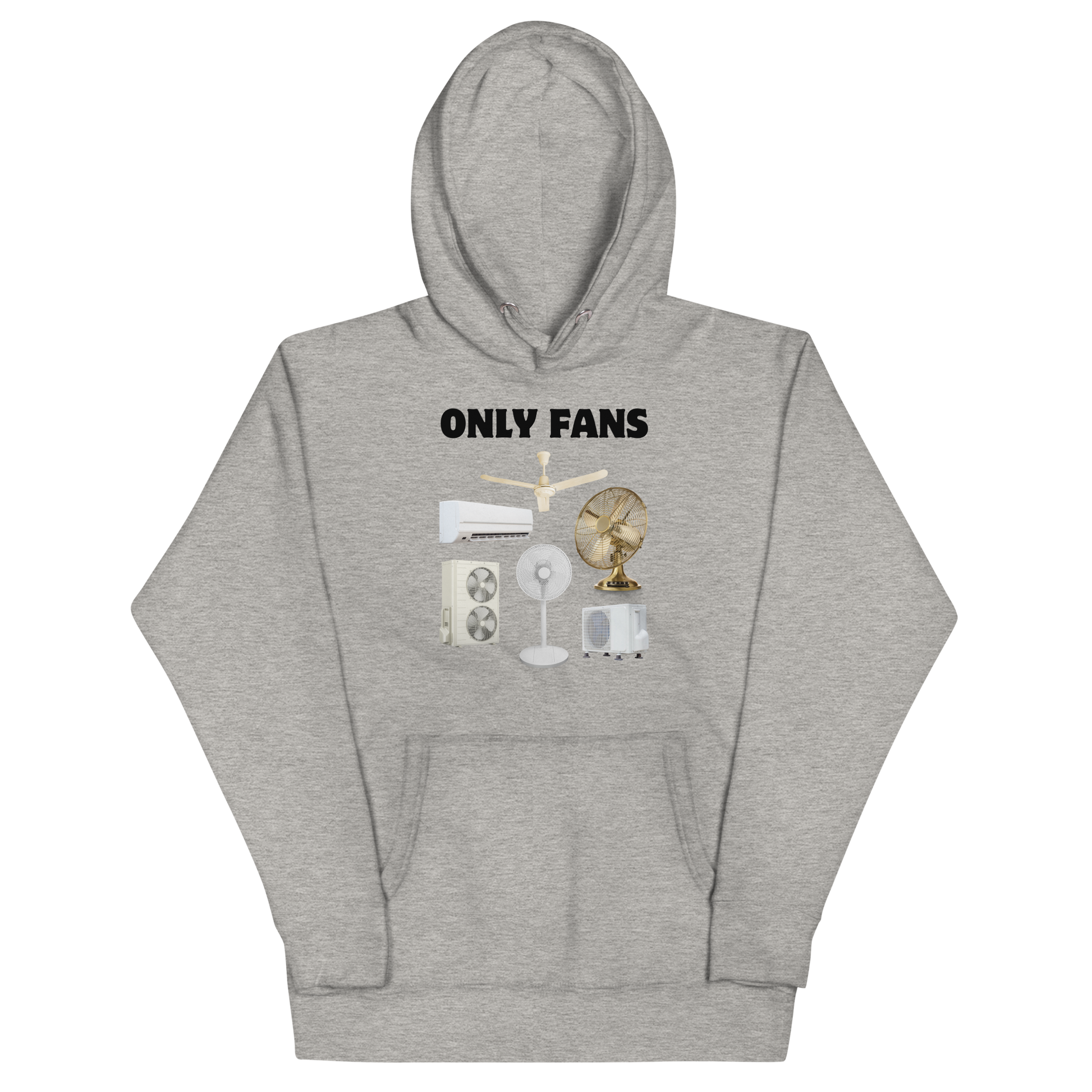 Funny Only Fans parody premium graphic hoodie in carbon grey by Boozy Fox