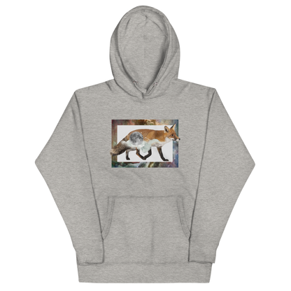 Funny Space Fox premium graphic hoodie in carbon grey by Boozy Fox