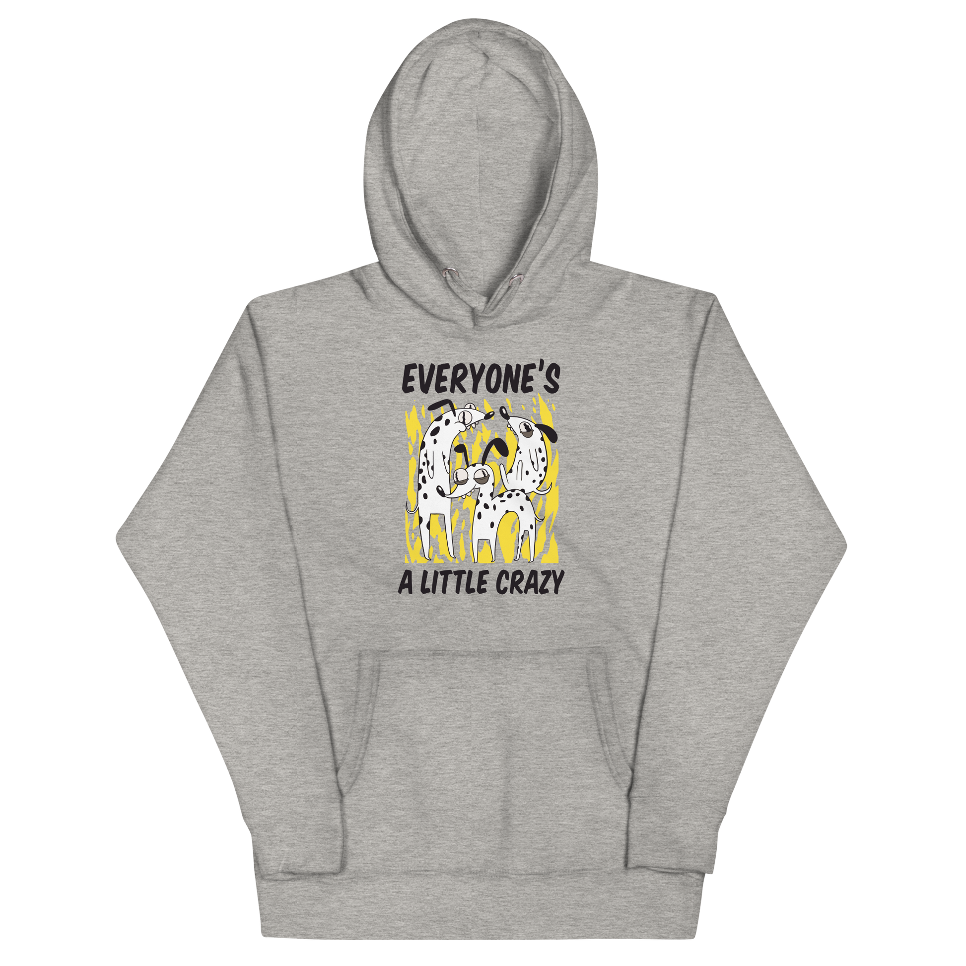 Funny Everyone's A Little Crazy dog premium graphic hoodie in carbon grey by Boozy Fox