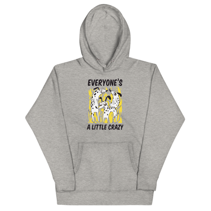 Funny Everyone's A Little Crazy dog premium graphic hoodie in carbon grey by Boozy Fox