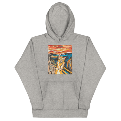 Funny The Screaming Cat parody premium graphic hoodie in carbon grey by Boozy Fox