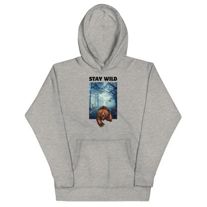 Funny Stay Wild Bear premium graphic hoodie in carbon grey by Boozy Fox