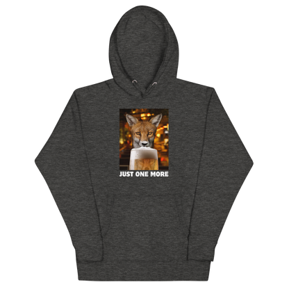 Funny Just One More Fox premium graphic hoodie in charcoal heather by Boozy Fox