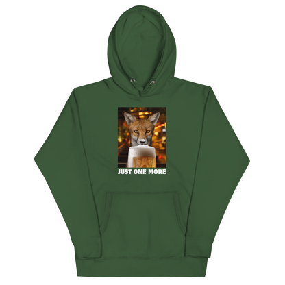 Funny Just One More Fox premium graphic hoodie in forest green by Boozy Fox