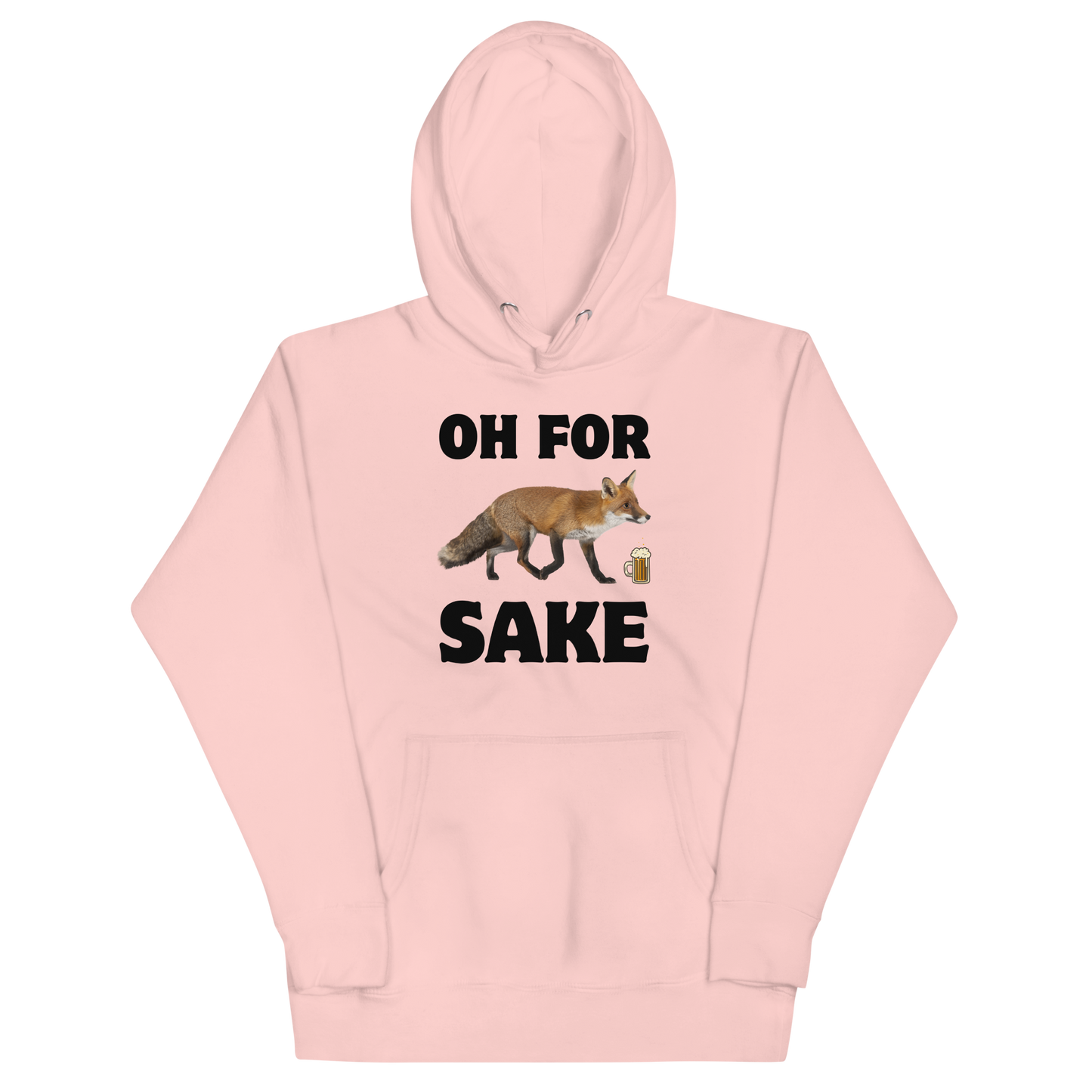 Funny Oh For Fox Sake premium graphic hoodie in light pink by Boozy Fox