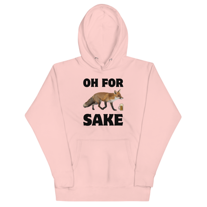Funny Oh For Fox Sake premium graphic hoodie in light pink by Boozy Fox