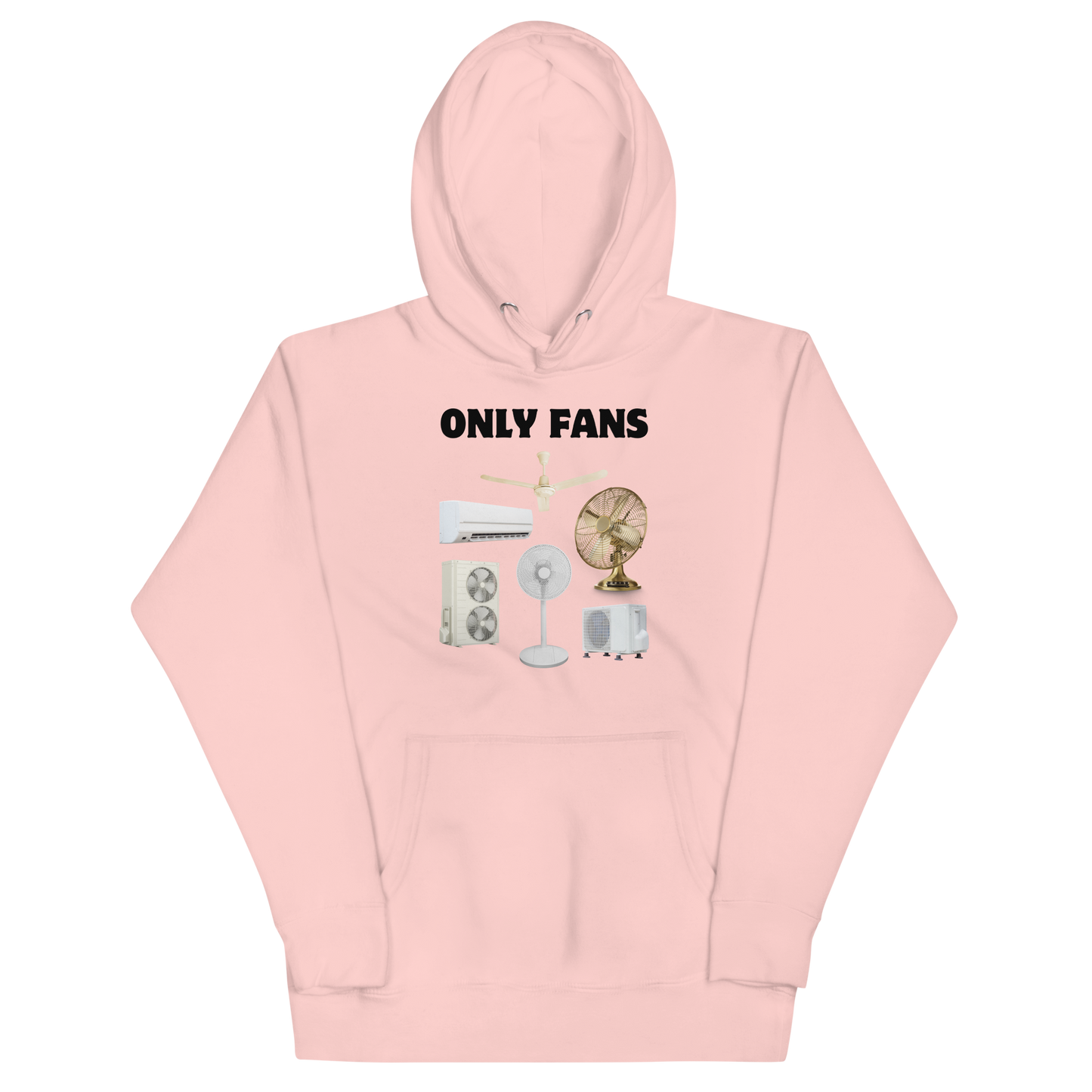 Funny Only Fans parody premium graphic hoodie in light pink by Boozy Fox