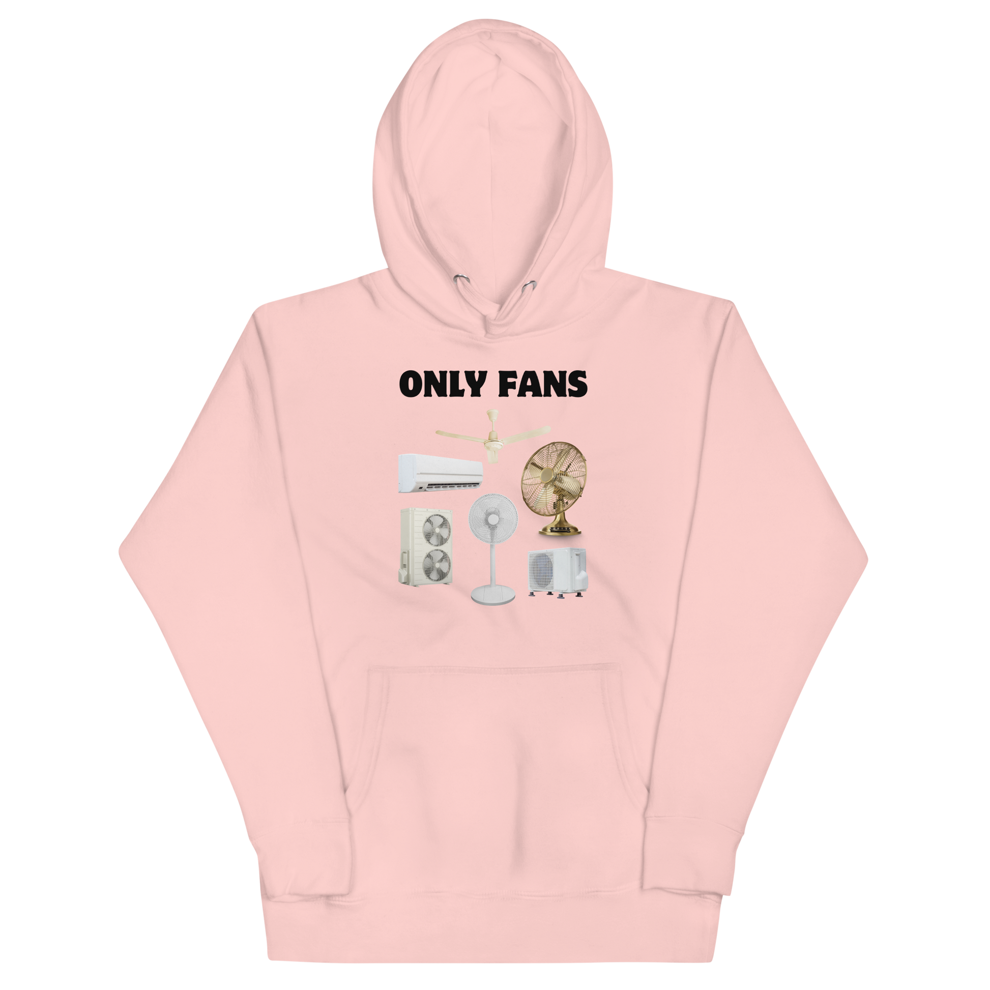 Funny Only Fans parody premium graphic hoodie in light pink by Boozy Fox