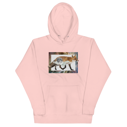 Funny Space Fox premium graphic hoodie in light pink by Boozy Fox