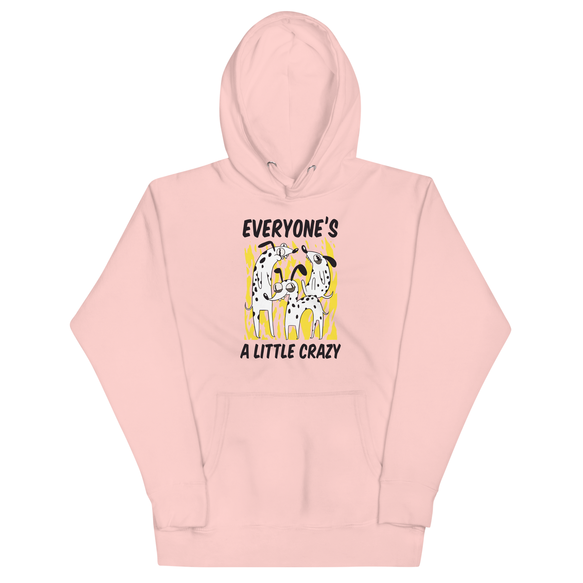 Funny Everyone's A Little Crazy dog premium graphic hoodie in light pink by Boozy Fox