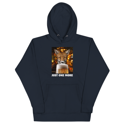 Funny Just One More Fox premium graphic hoodie in navy blazer by Boozy Fox