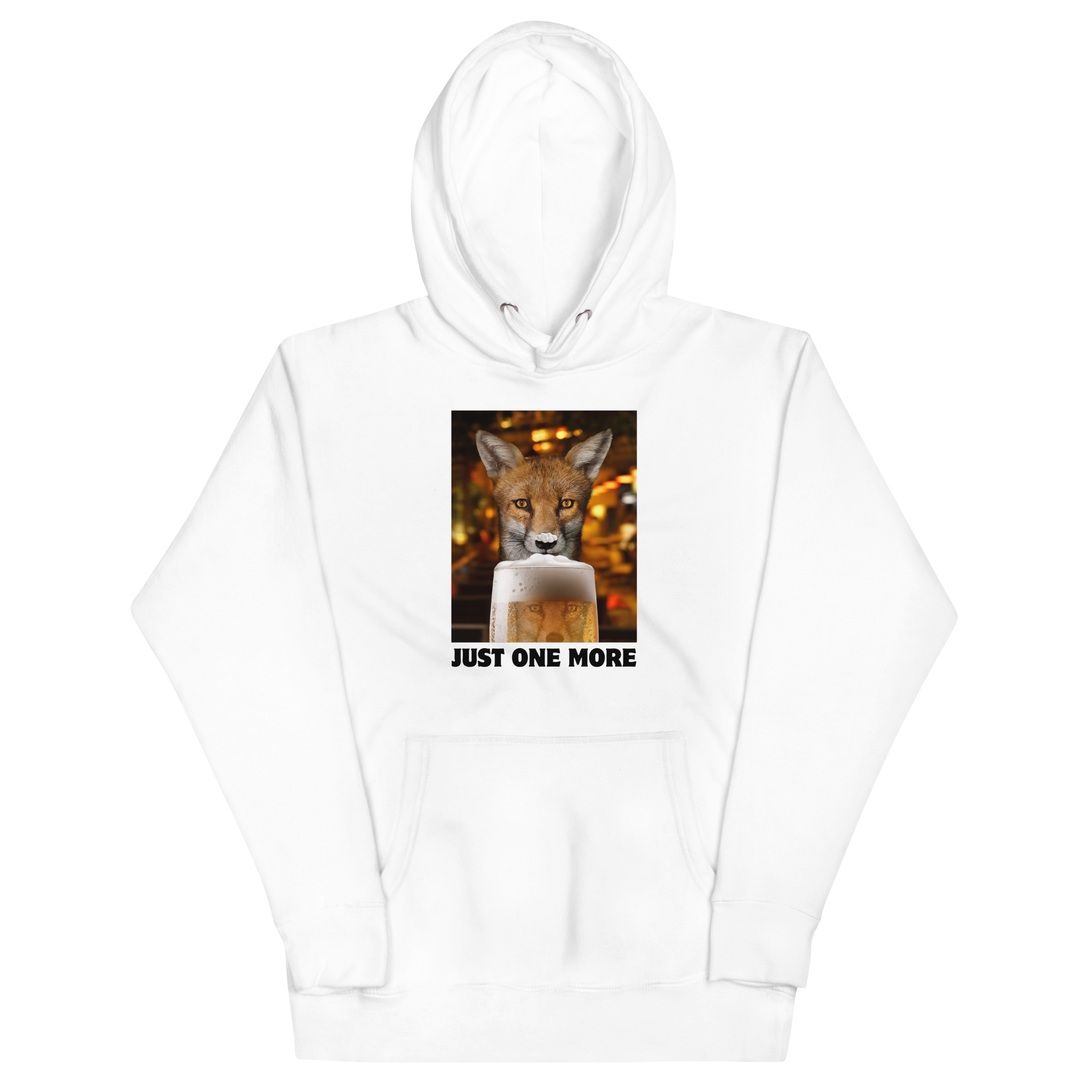 Funny Just One More Fox premium graphic hoodie in white by Boozy Fox