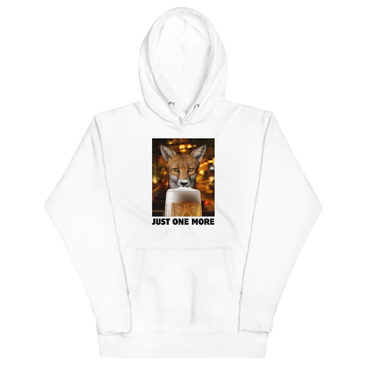 Funny Just One More Fox premium graphic hoodie in white by Boozy Fox