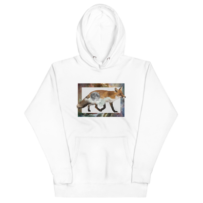 Funny Space Fox premium graphic hoodie in white by Boozy Fox