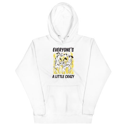 Funny Everyone's A Little Crazy dog premium graphic hoodie in white by Boozy Fox