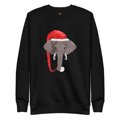 Christmas Elephant Graphic Premium Sweatshirt Online - Black - Boozy Fox