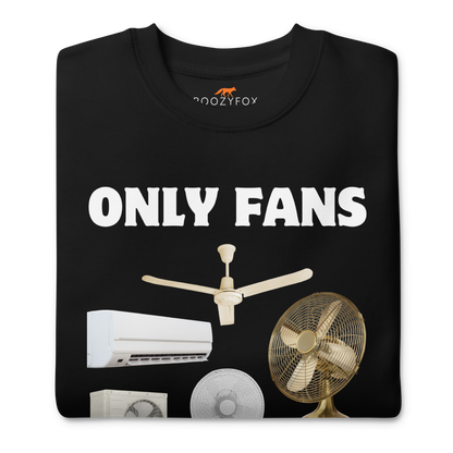 Front details of a Black Only Fans Graphic Premium Sweatshirt - Boozy Fox