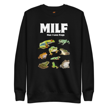 Man I Love Frogs Graphic Premium Sweatshirt Online - Black - Boozy Fox