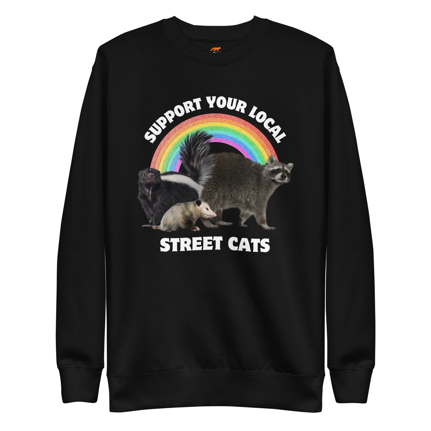 Support Your Local Street Cats Graphic Premium Sweatshirt Online - Black - Boozy Fox