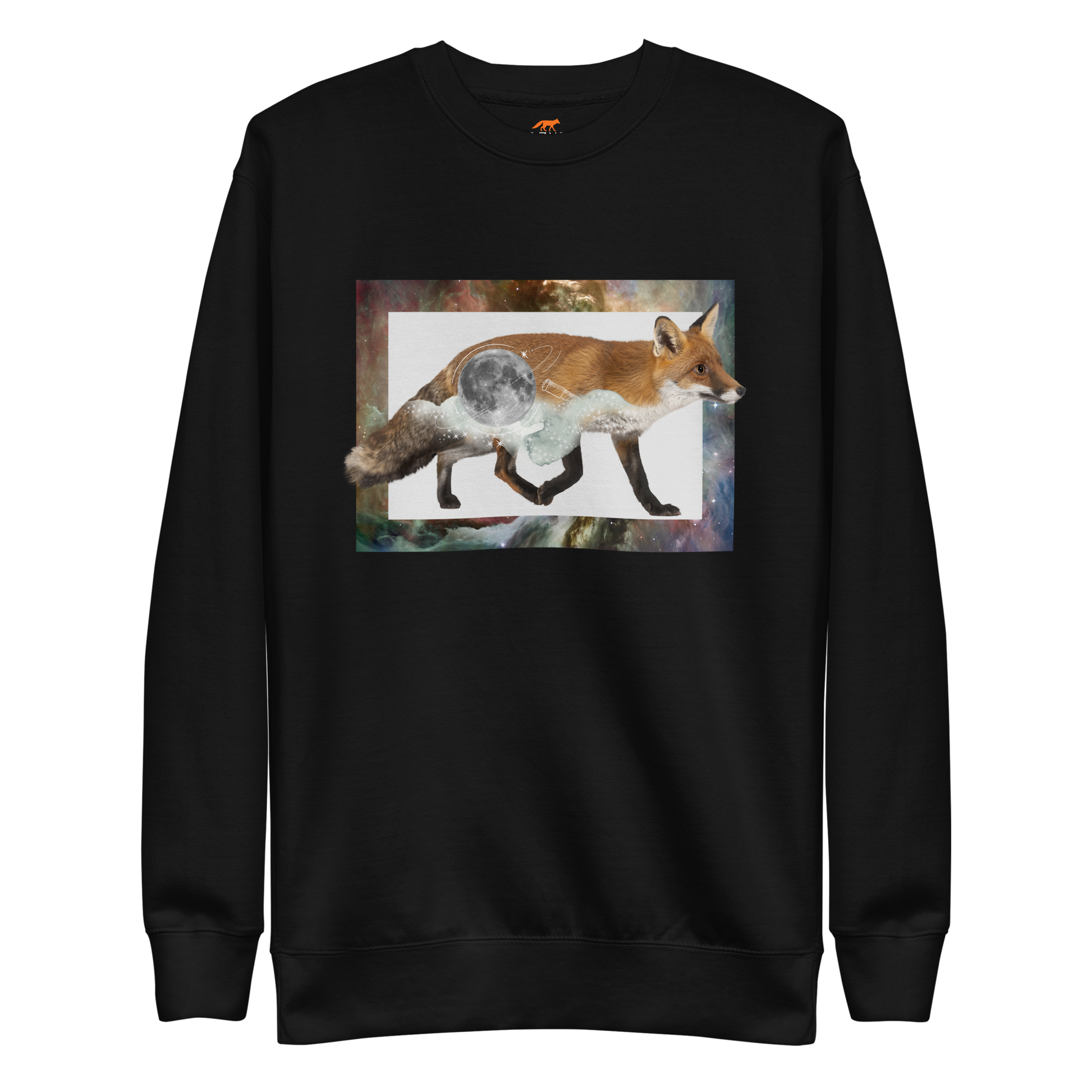 Space Fox Graphic Premium Sweatshirt Online - Black - Boozy Fox