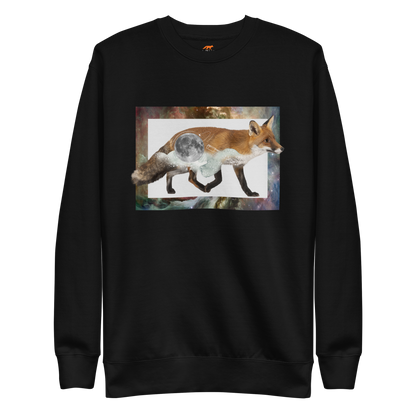 Space Fox Graphic Premium Sweatshirt Online - Black - Boozy Fox