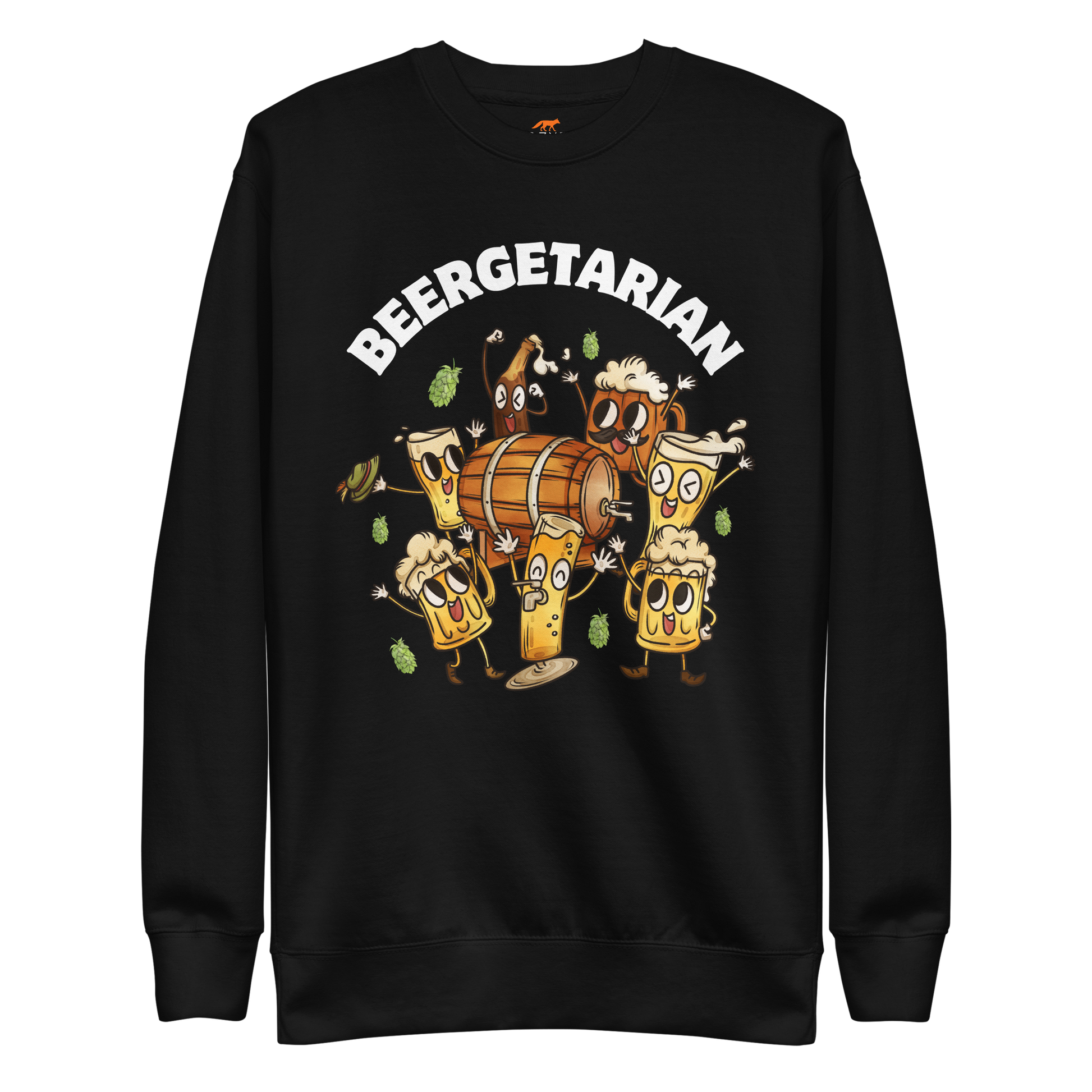 Beergetarian Beer Graphic Premium Sweatshirt Online - Black - Boozy Fox