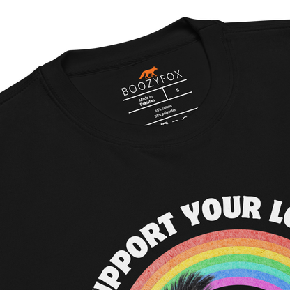 Product details of a Black Support Your Local Street Cats Graphic Premium Sweatshirt - Boozy Fox