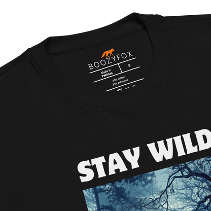 Product details of a Black Stay Wild Bear Graphic Premium Sweatshirt - Boozy Fox