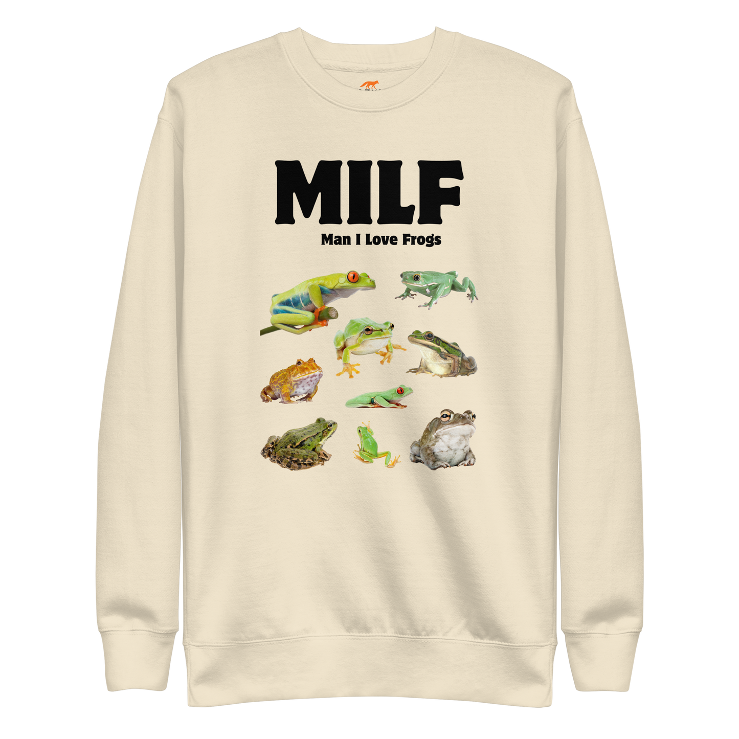 Man I Love Frogs Graphic Premium Sweatshirt Online - Bone - Boozy Fox