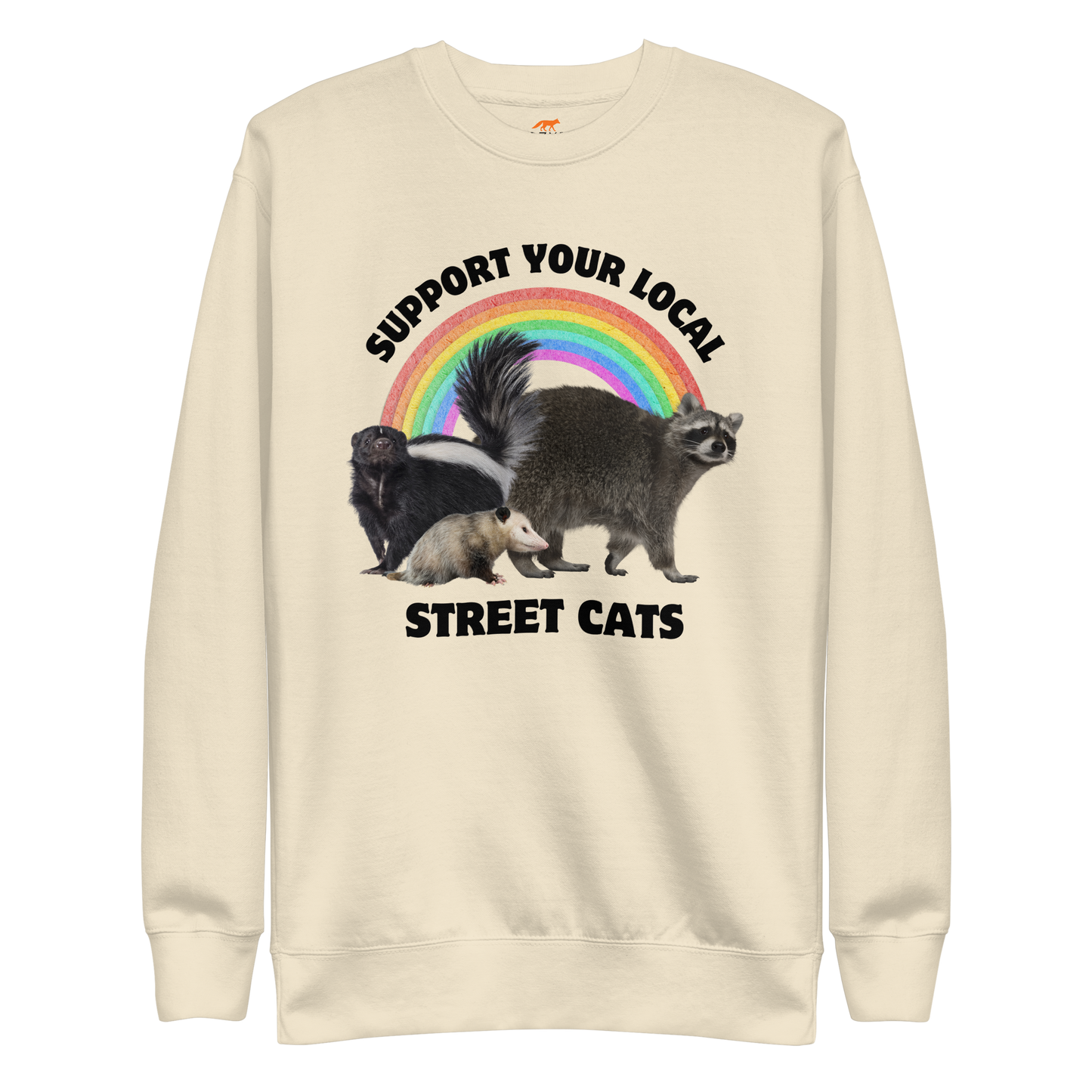 Support Your Local Street Cats Graphic Premium Sweatshirt Online - Bone - Boozy Fox