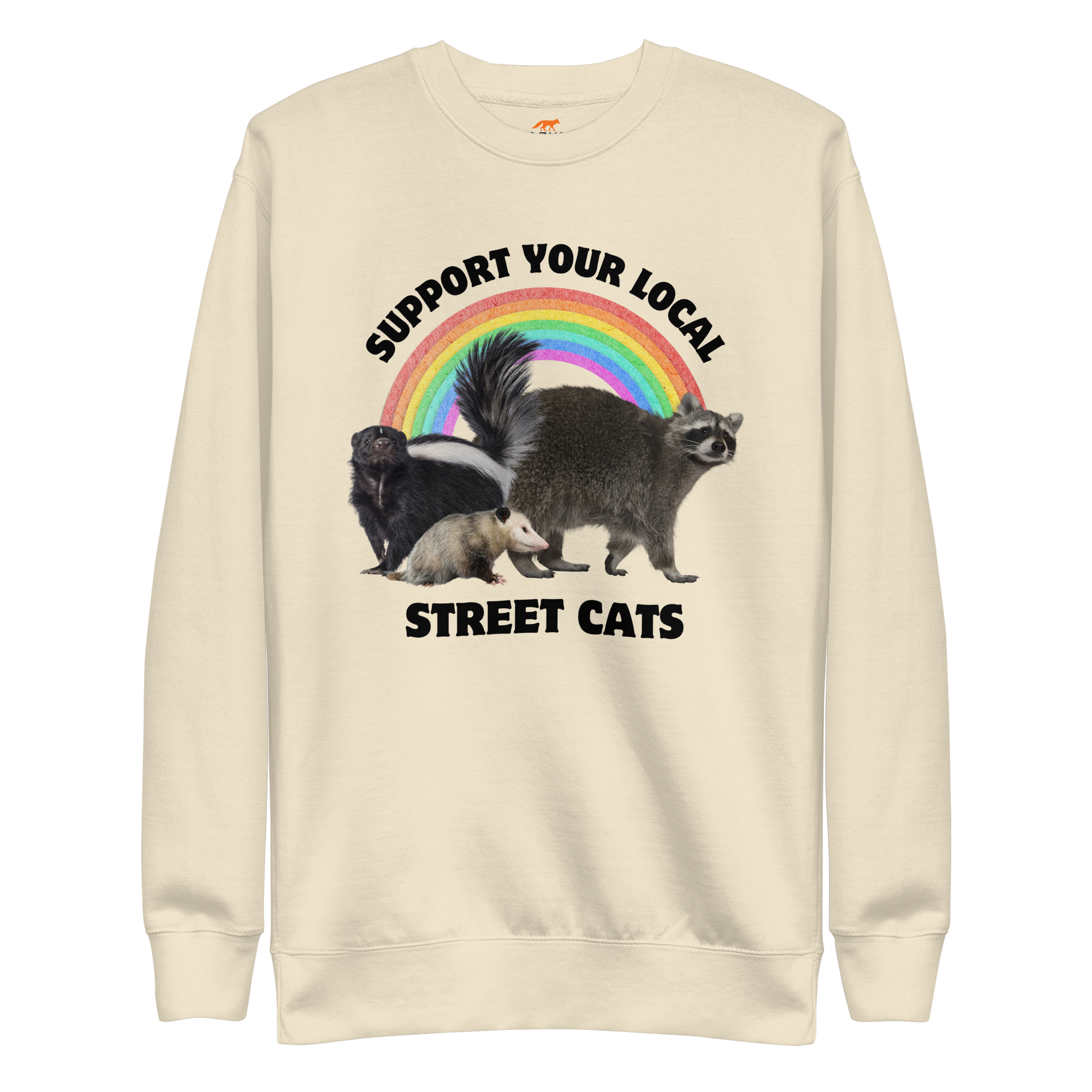 Support Your Local Street Cats Graphic Premium Sweatshirt Online - Bone - Boozy Fox