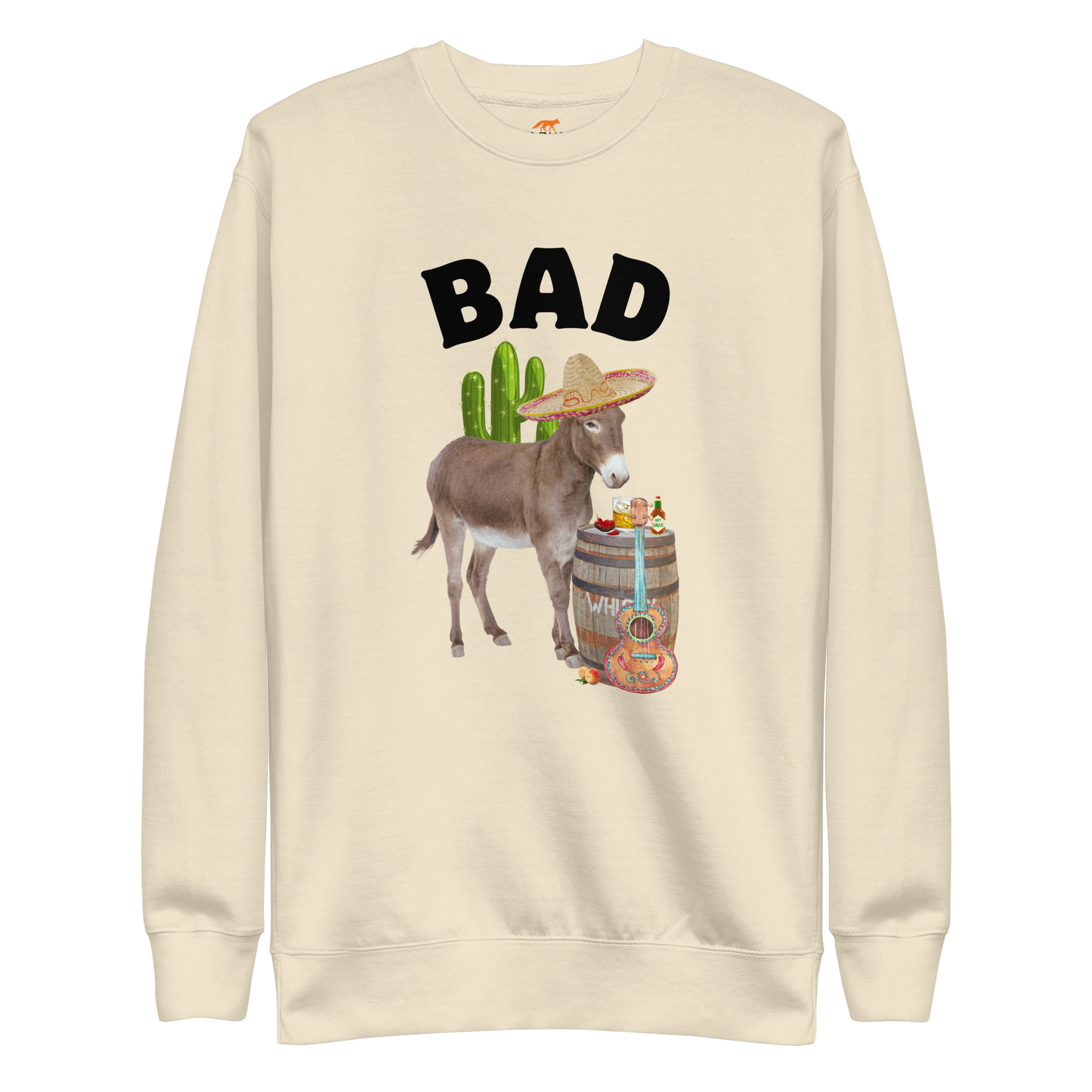Bad Ass Donkey Graphic Premium Sweatshirt Online - Bone - Boozy Fox