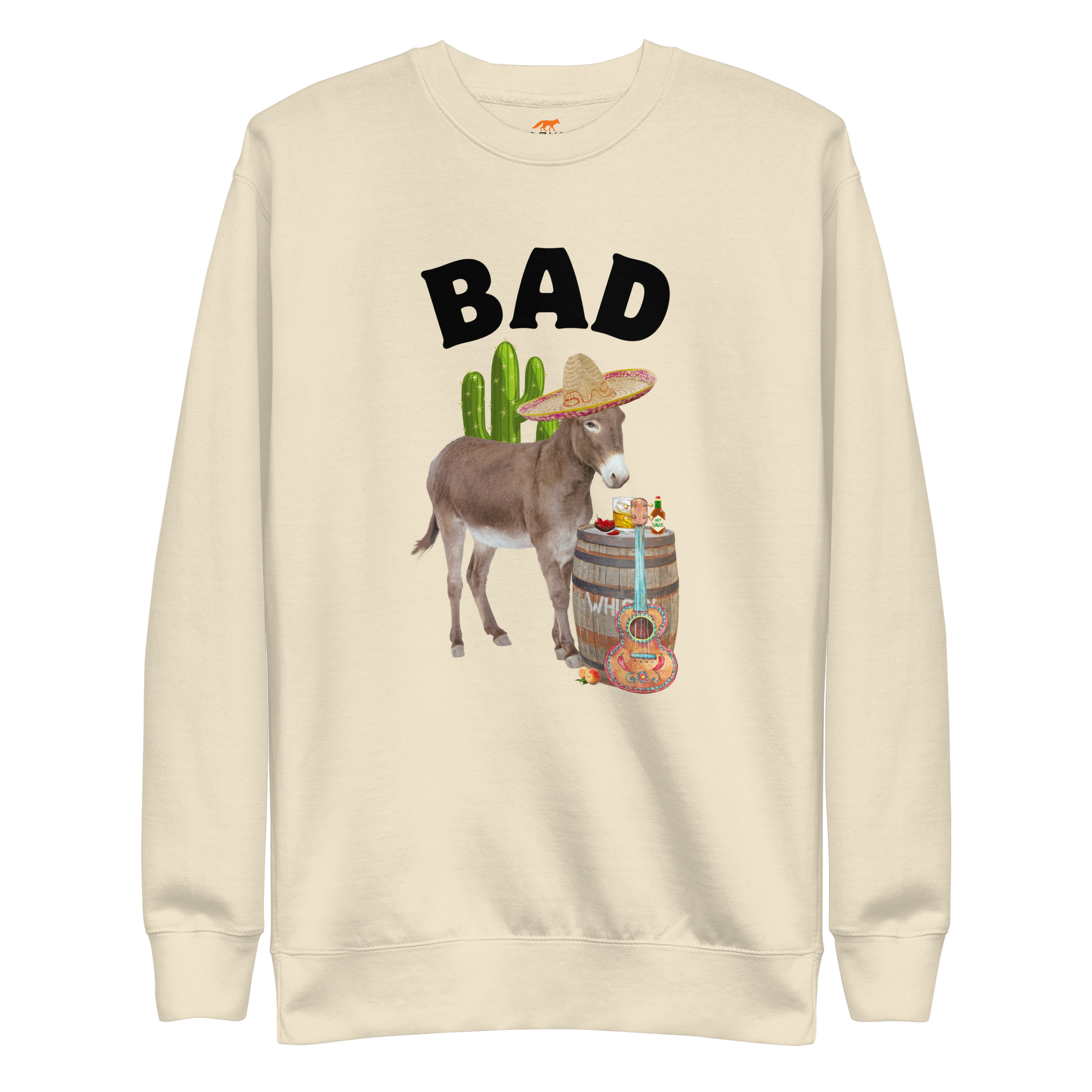 Bad Ass Donkey Graphic Premium Sweatshirt Online - Bone - Boozy Fox