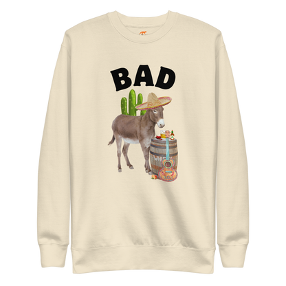 Bad Ass Donkey Graphic Premium Sweatshirt Online - Bone - Boozy Fox