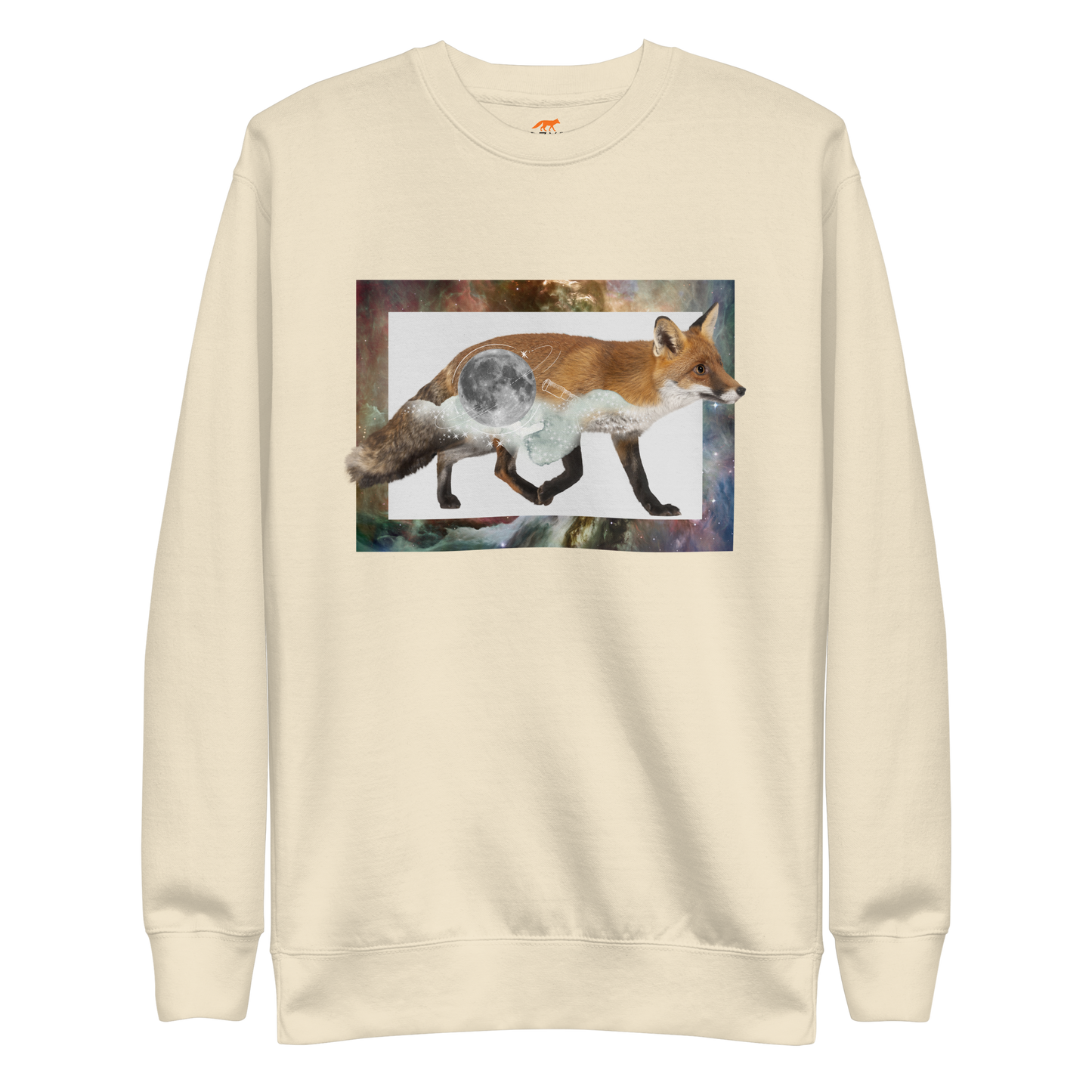 Space Fox Graphic Premium Sweatshirt Online - Bone - Boozy Fox