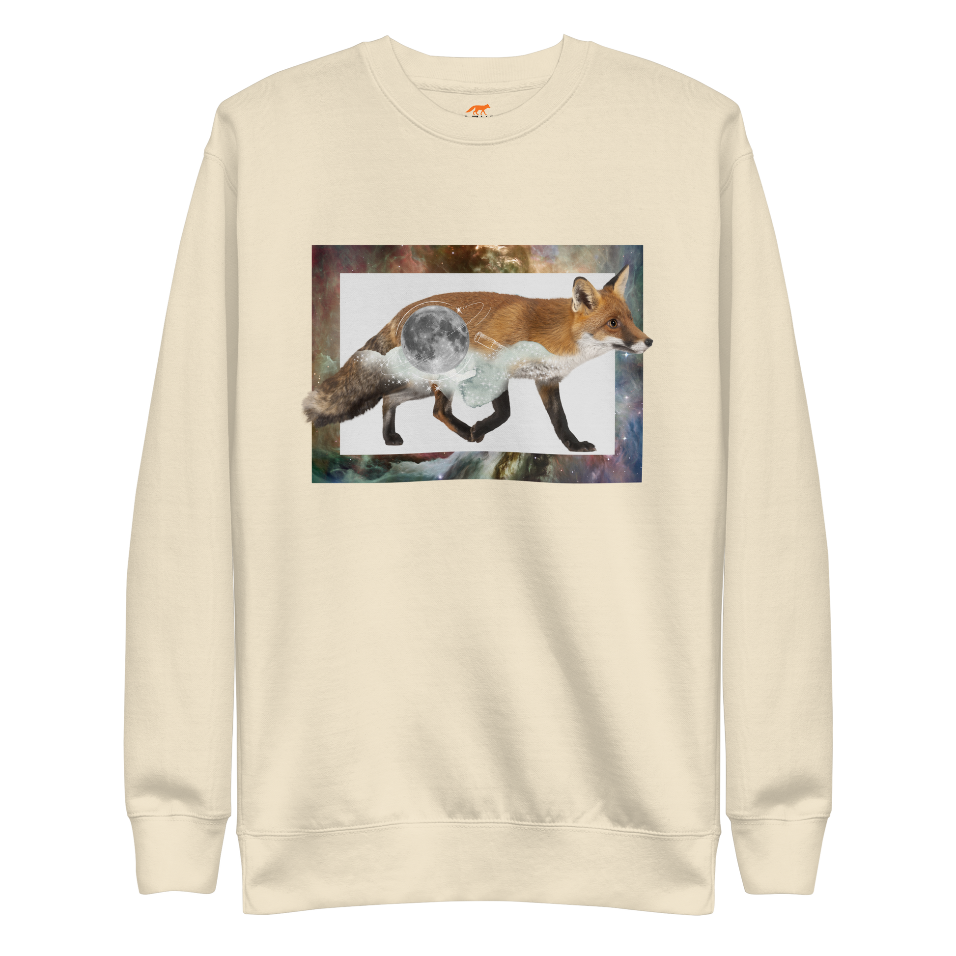 Space Fox Graphic Premium Sweatshirt Online - Bone - Boozy Fox