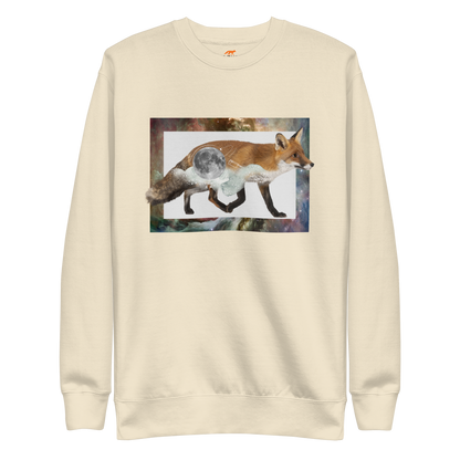 Space Fox Graphic Premium Sweatshirt Online - Bone - Boozy Fox