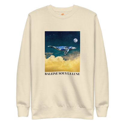 Whale Under The Moon Graphic Premium Sweatshirt Online - Bone - Boozy Fox
